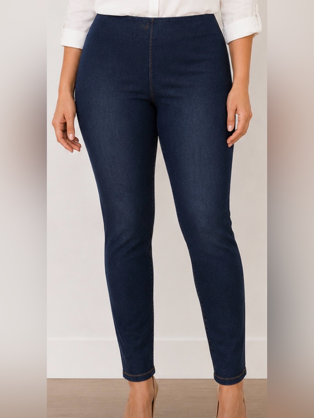 Anne Klein Pull On Jeggings Women’s Size 12 NWT Dark Wash Slimming Stretch Jeans